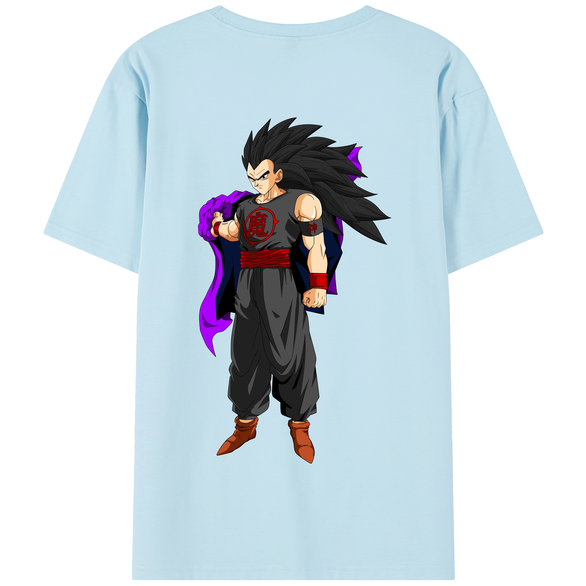 （画像用） ドラゴンボール ベジータ四世（Bejīta Yonsei）DRAGON BALL Vegeta IV 綿100％半袖Tシャツ（背面プリント）